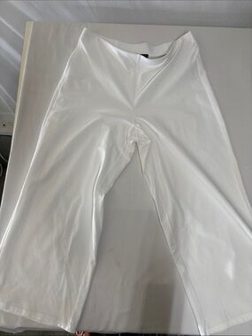 Eileen Fisher White Wide Leg Stretch Pants Medium Pull On